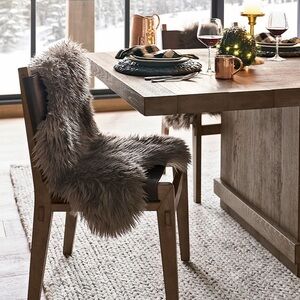 Pottery Barn Brown Luxe Faux Fur Hide Rug